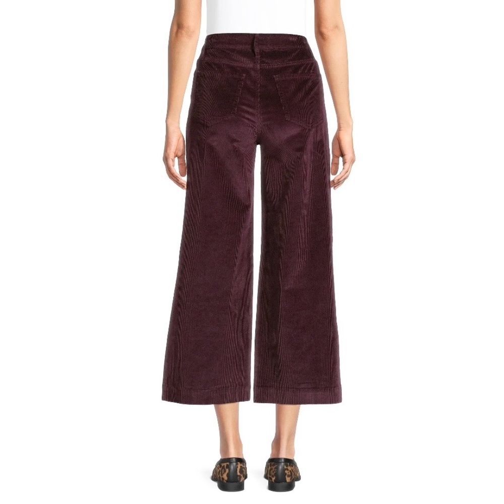 Time and Tru Size 10 High Rise Burgundy Brick Button Up Wide Leg Corduroy Pants - Picture 10 of 10